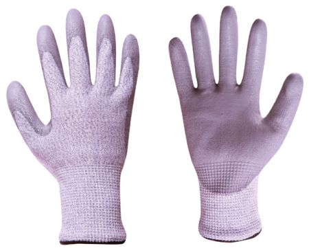 Schnittschutzhandschuh Level 5, 13G HPPE, PU-Beschichtung, EN388 KAT II