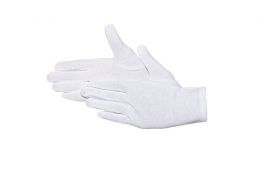 Baumwoll-Handschuhe mit Noppen, weiss, 12er-Pack