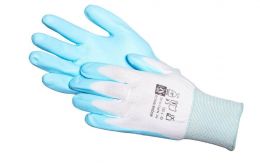 Nylon PU Handschuhe weiss, PU beschichtet blau, DMF frei